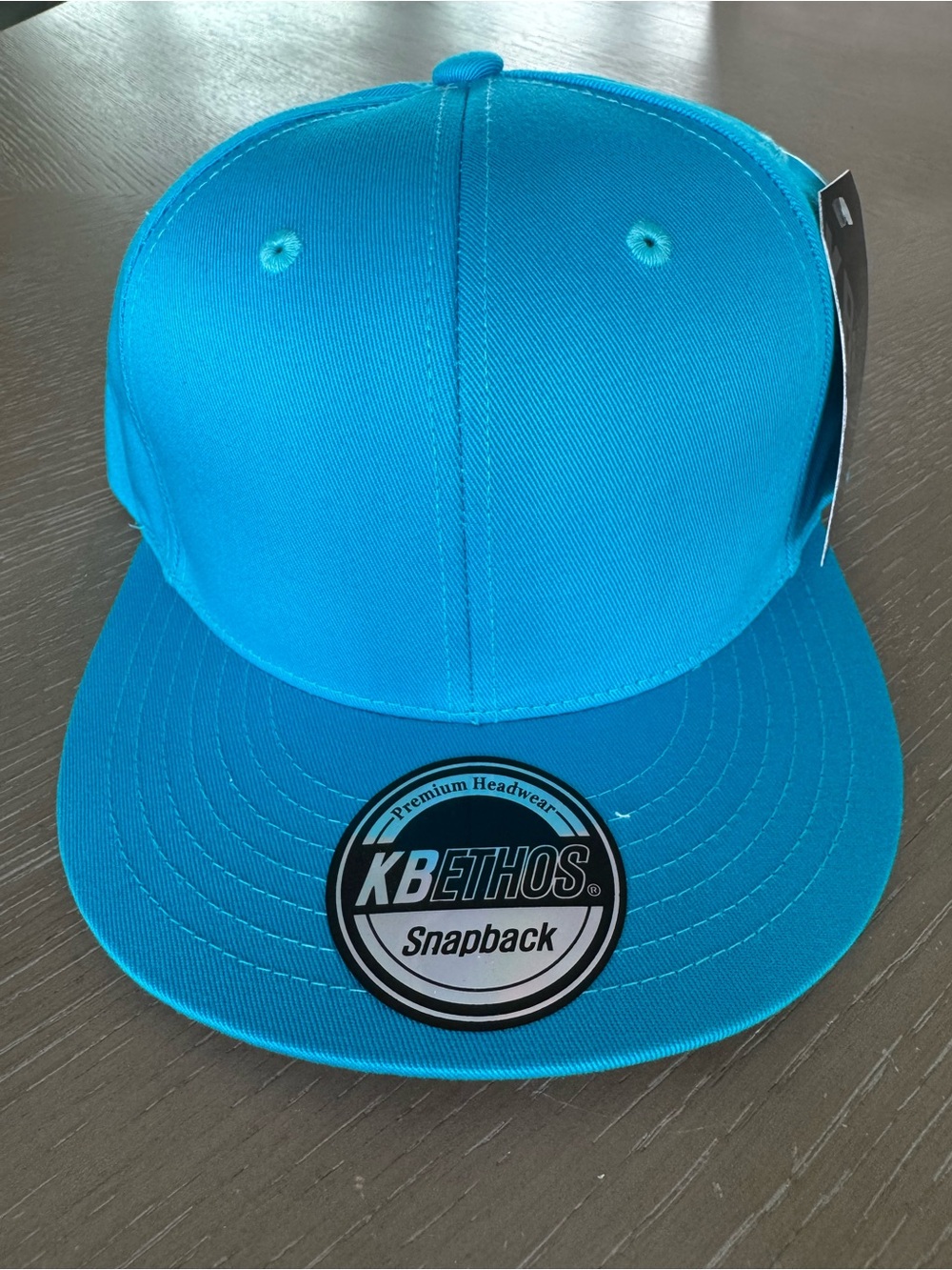 New KBETHOS Solid Teal Flat-Brim Snapback Cap